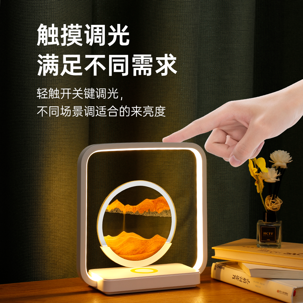 工厂新品迷你流沙画台灯USB创意礼品小夜灯跨境桌面卧室氛围台灯